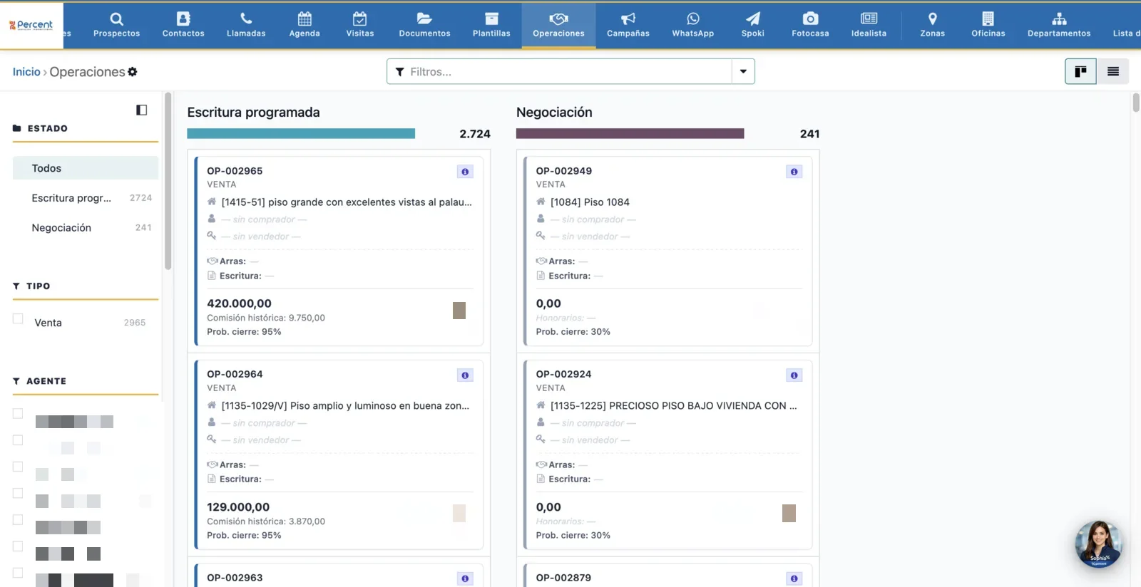 Kanban de Operaciones por estado