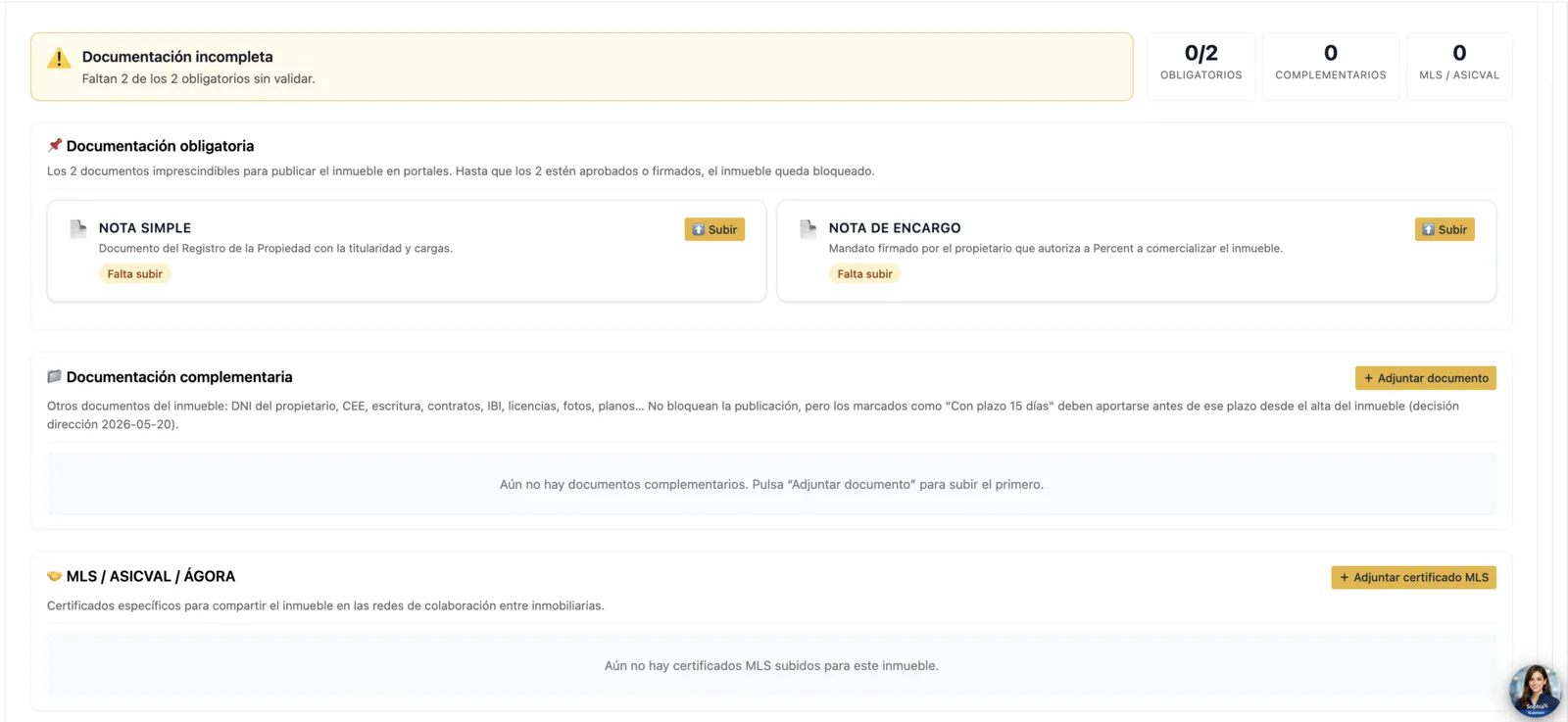 Editar avanzado · pestaña Documentos