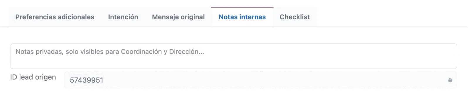 Notas internas de la demanda